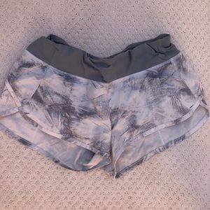 Gray and white Lulu shorts